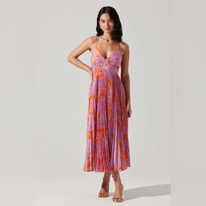 ASTR Blythe Dress in Orange & Purple Floral